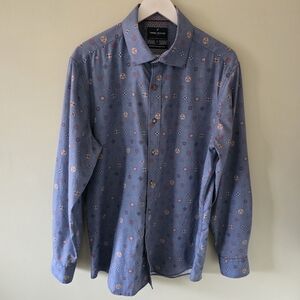 NWOT Daniel Hechter L Retro Artsy Geometric Eclectic Preppy Office Dress Shirt